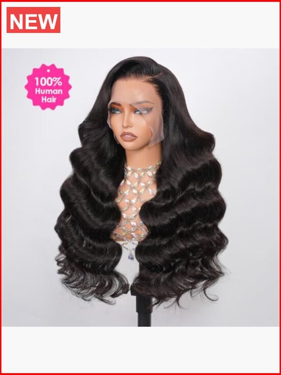 13x6 HD Transparent Lace Front Wig Human Hair 180 Density Body Wave Pre Plucked main image 4
